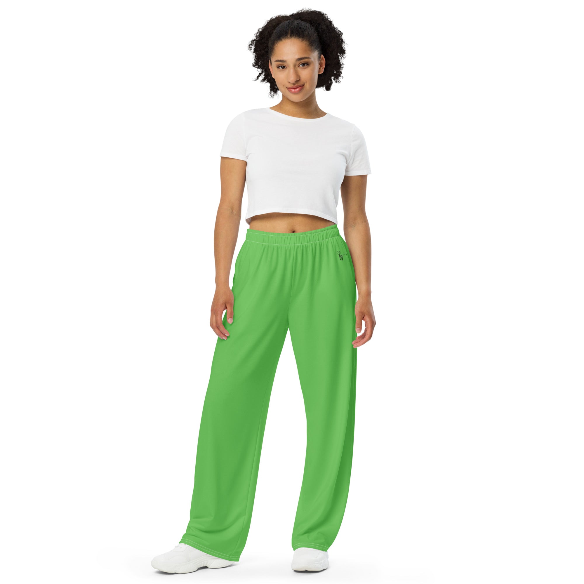 Mantis Green / Black FG Wide-Leg Pants - FleekGoddess