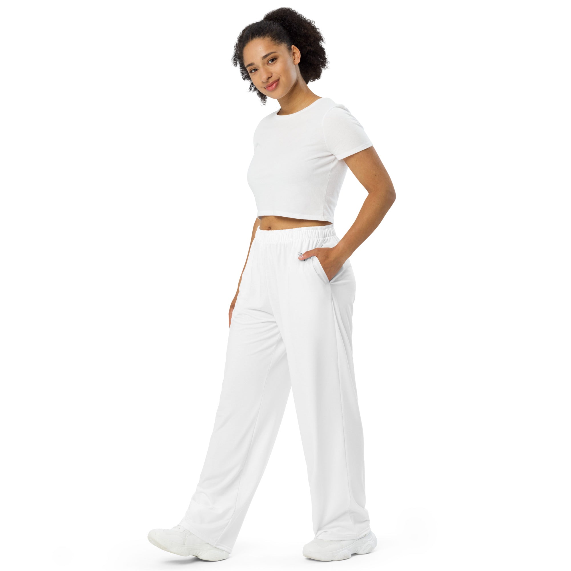 White / Black FG Wide-Leg Pants - FleekGoddess