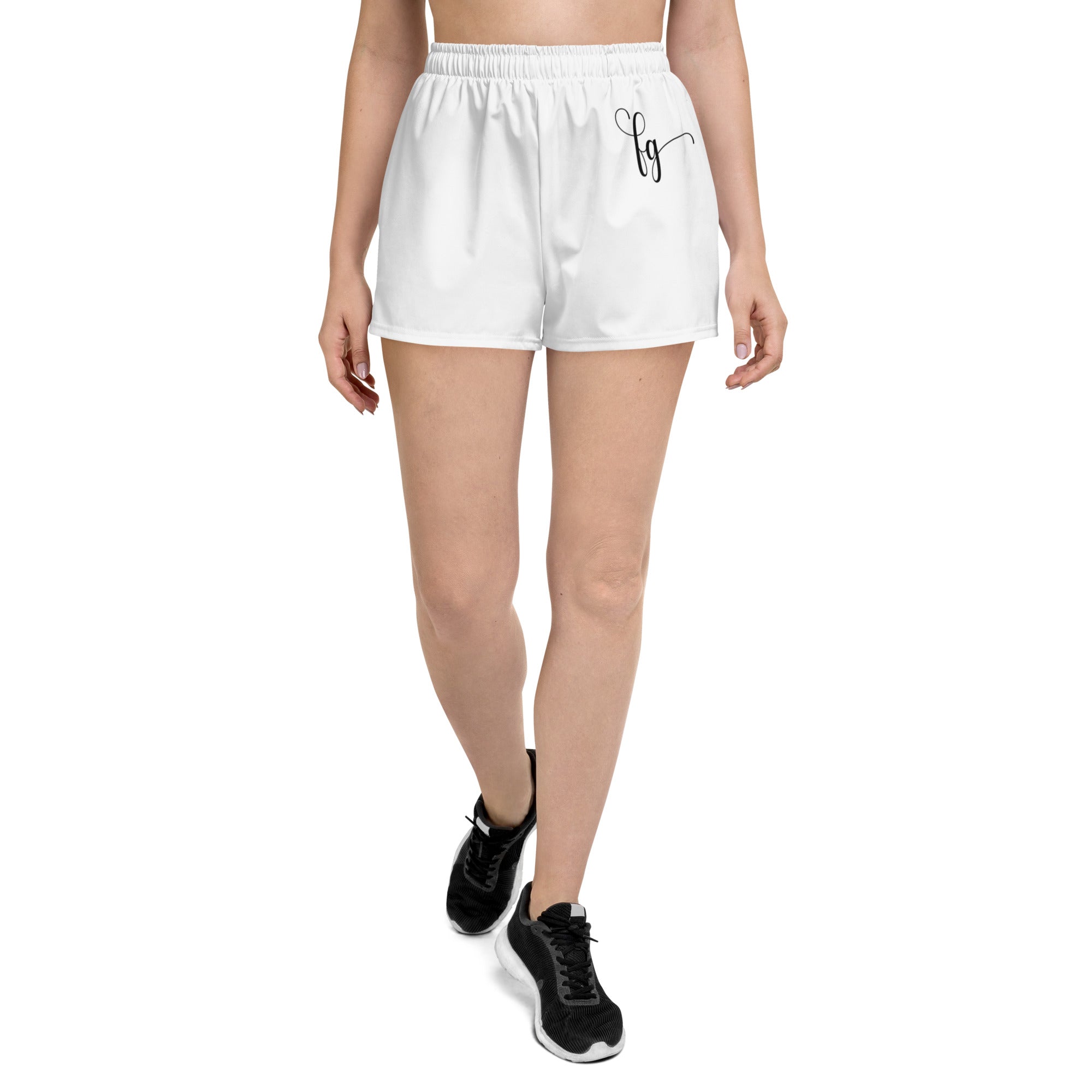 White / Black FG Athletic Shorts - FleekGoddess