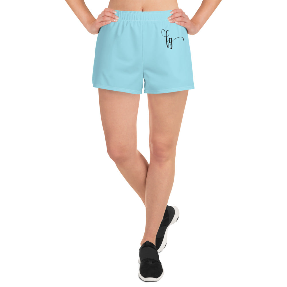 Blizzard Blue / Black FG Athletic Shorts - FleekGoddess
