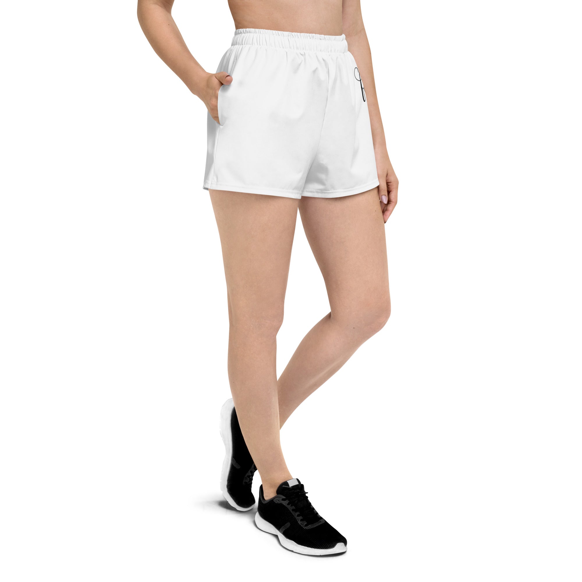White / Black FG Athletic Shorts - FleekGoddess