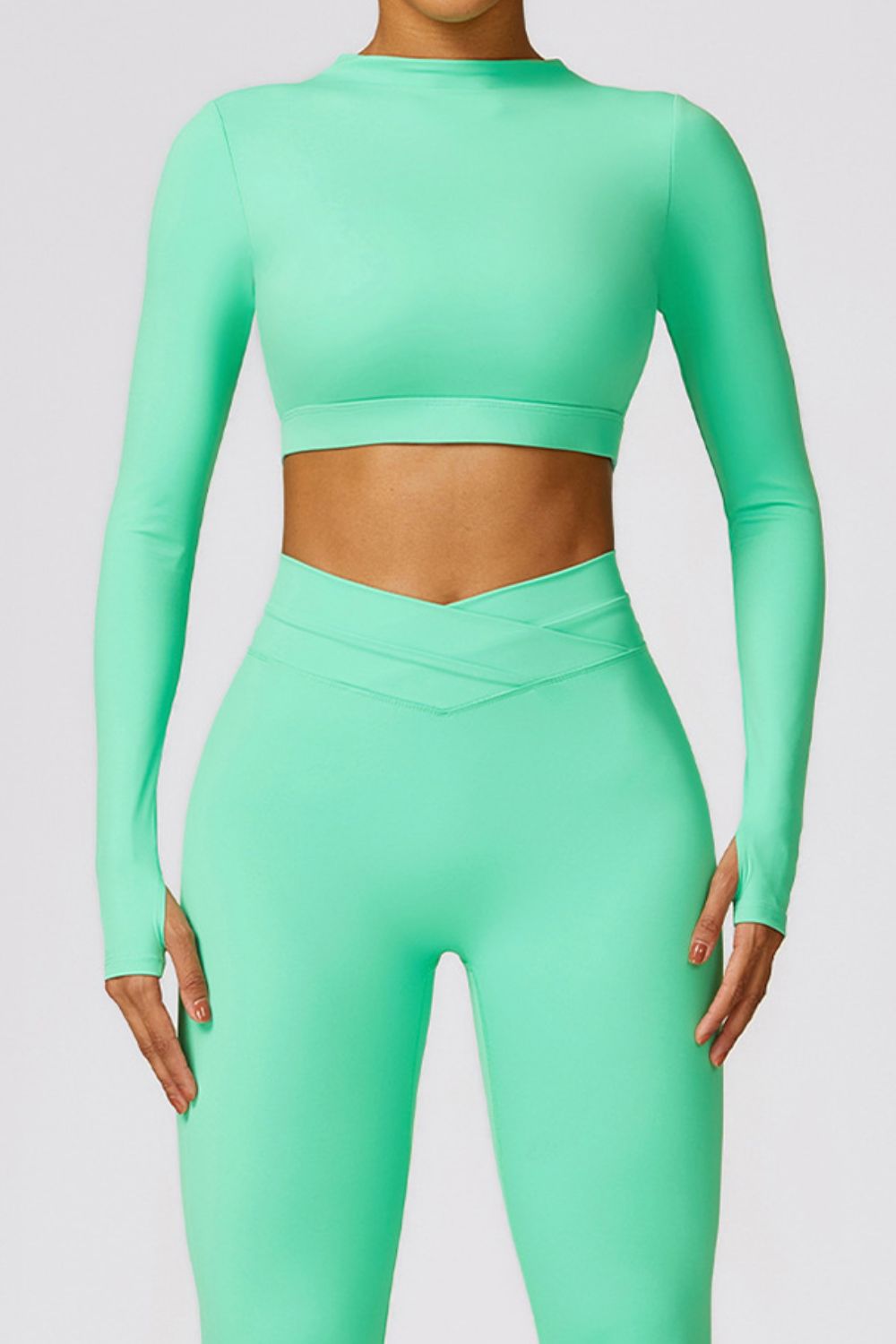 TrainTech Cutout Mock Neck Long Sleeve Active T-Shirt - FleekGoddess