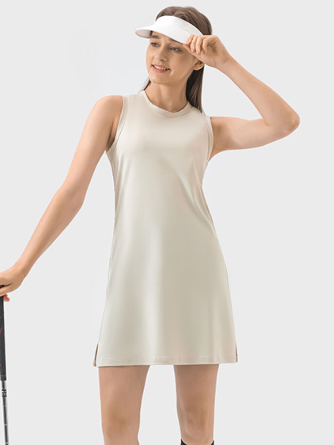 TrainTech Round Neck Sleeveless Active Dress - FleekGoddess