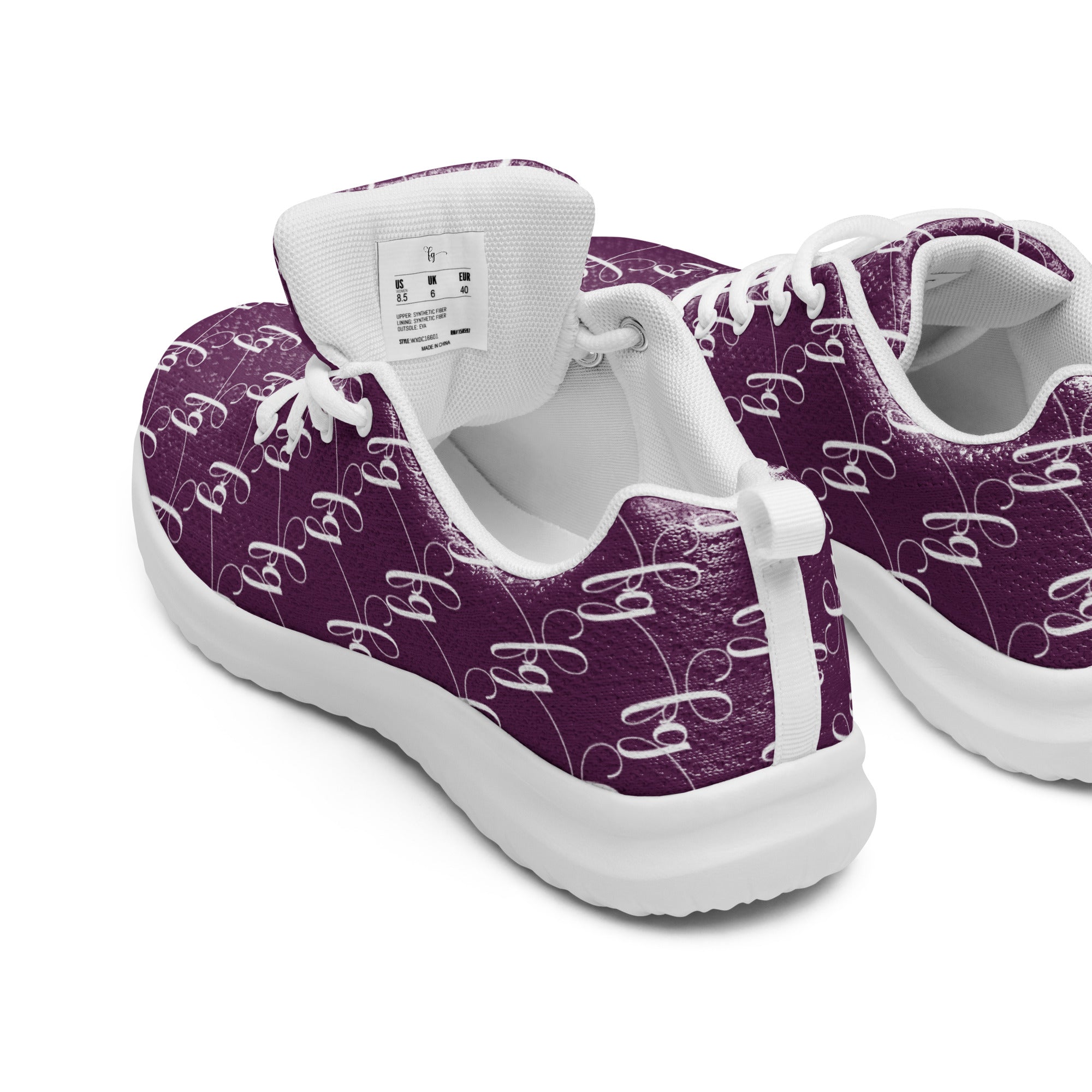 Tyrian Purple / White FG athletic shoes - FleekGoddess