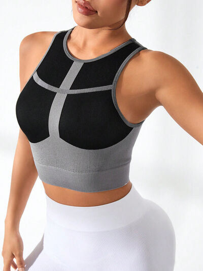 YogaFlex Color Block Round Neck Active Tank - FleekGoddess