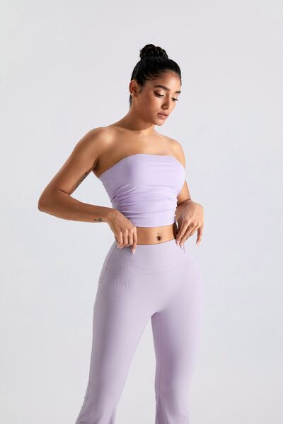 YogaFlex Ribbed Active Bandeau Top - FleekGoddess