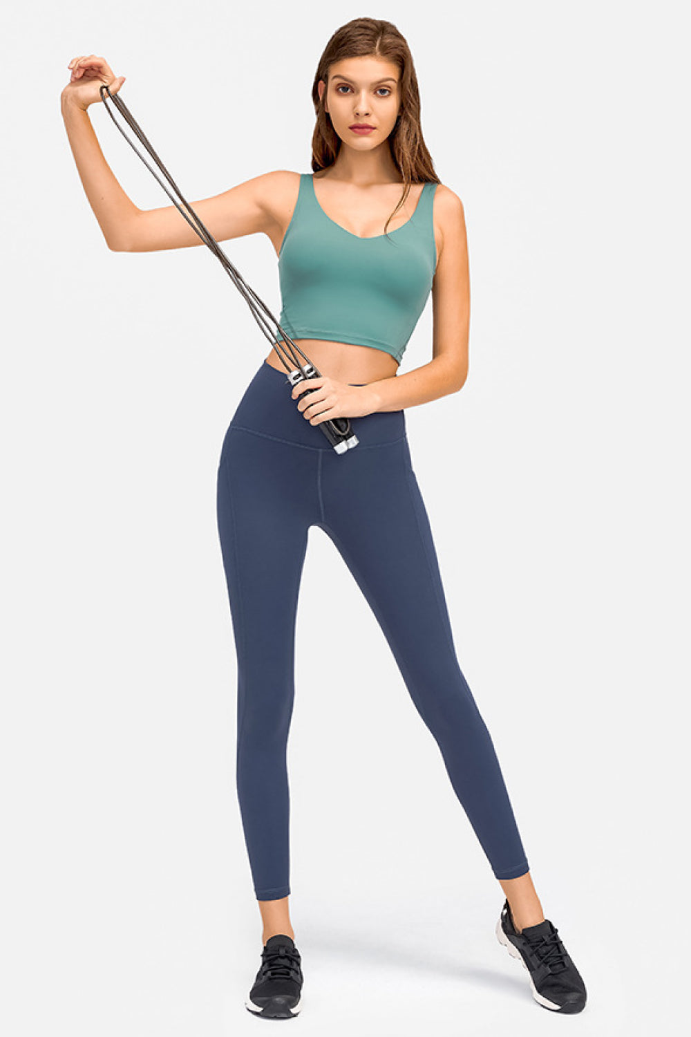 TrainTech Deep V-Neck Crop Sports Bra - FleekGoddess