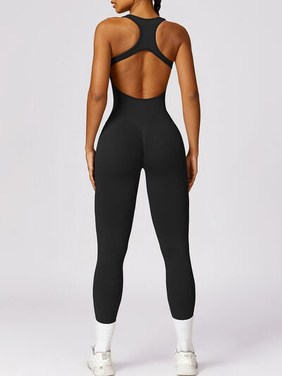 TrainTech Cutout Racerback Active Jumpsuit - FleekGoddess