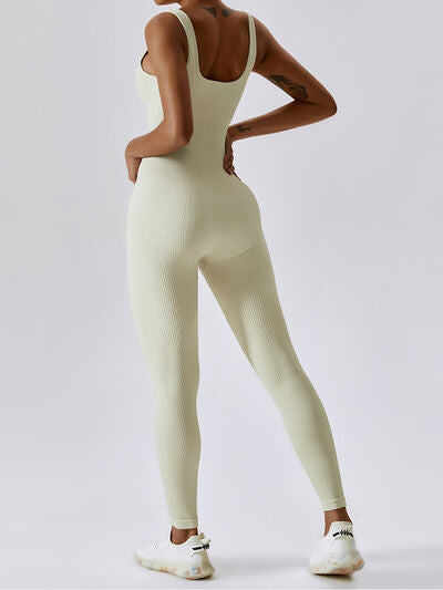 Wide Strap Sleeveless Active Jumpsuit - FleekGoddess