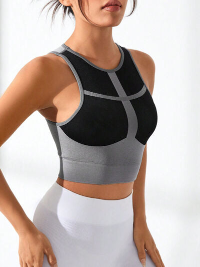 YogaFlex Color Block Round Neck Active Tank - FleekGoddess