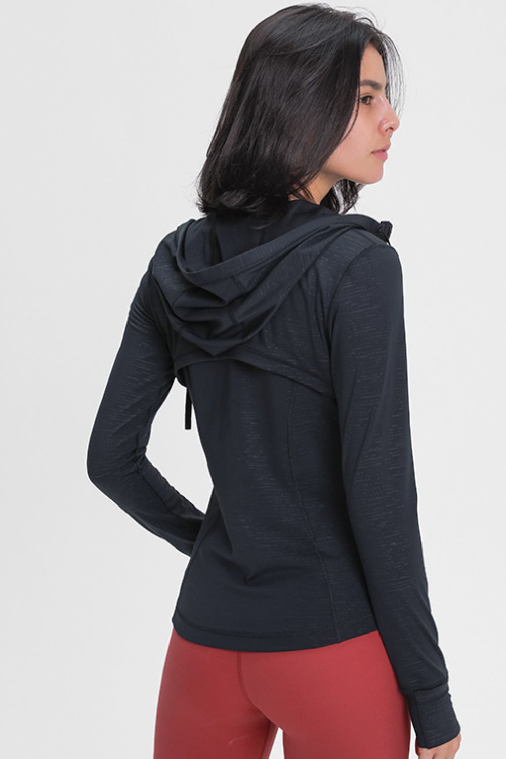 YogaFlex Drawstring Detail Zip Up Sports Jacket with Pockets - FleekGoddess