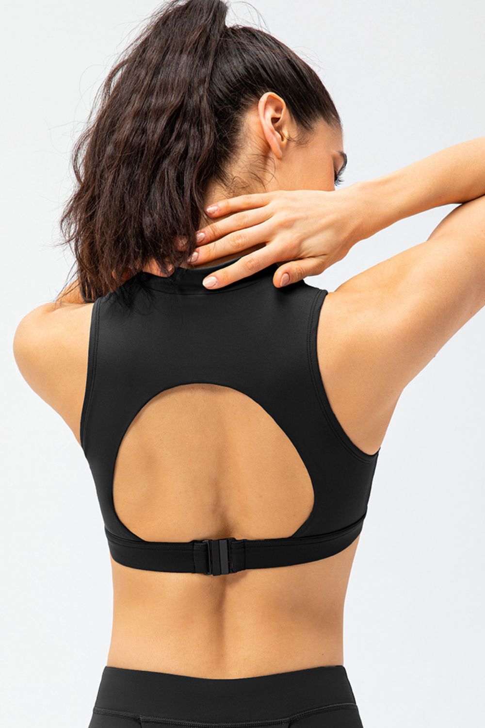 TrainTech Cropped Cutout Back Zipper Tank Top - FleekGoddess