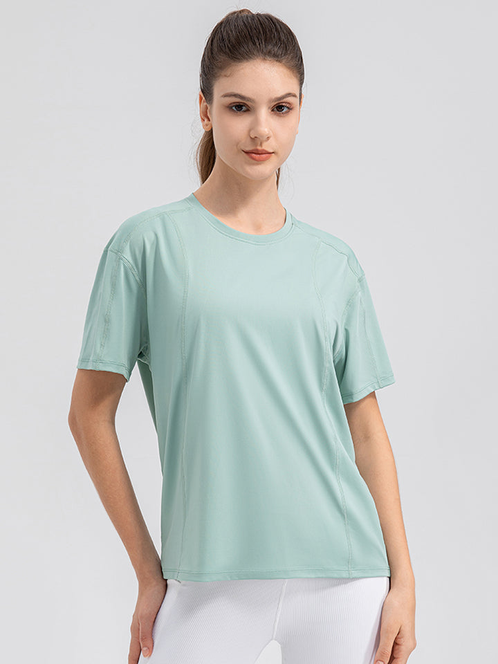 TrainTech Round Neck Short Sleeve Tee - FleekGoddess
