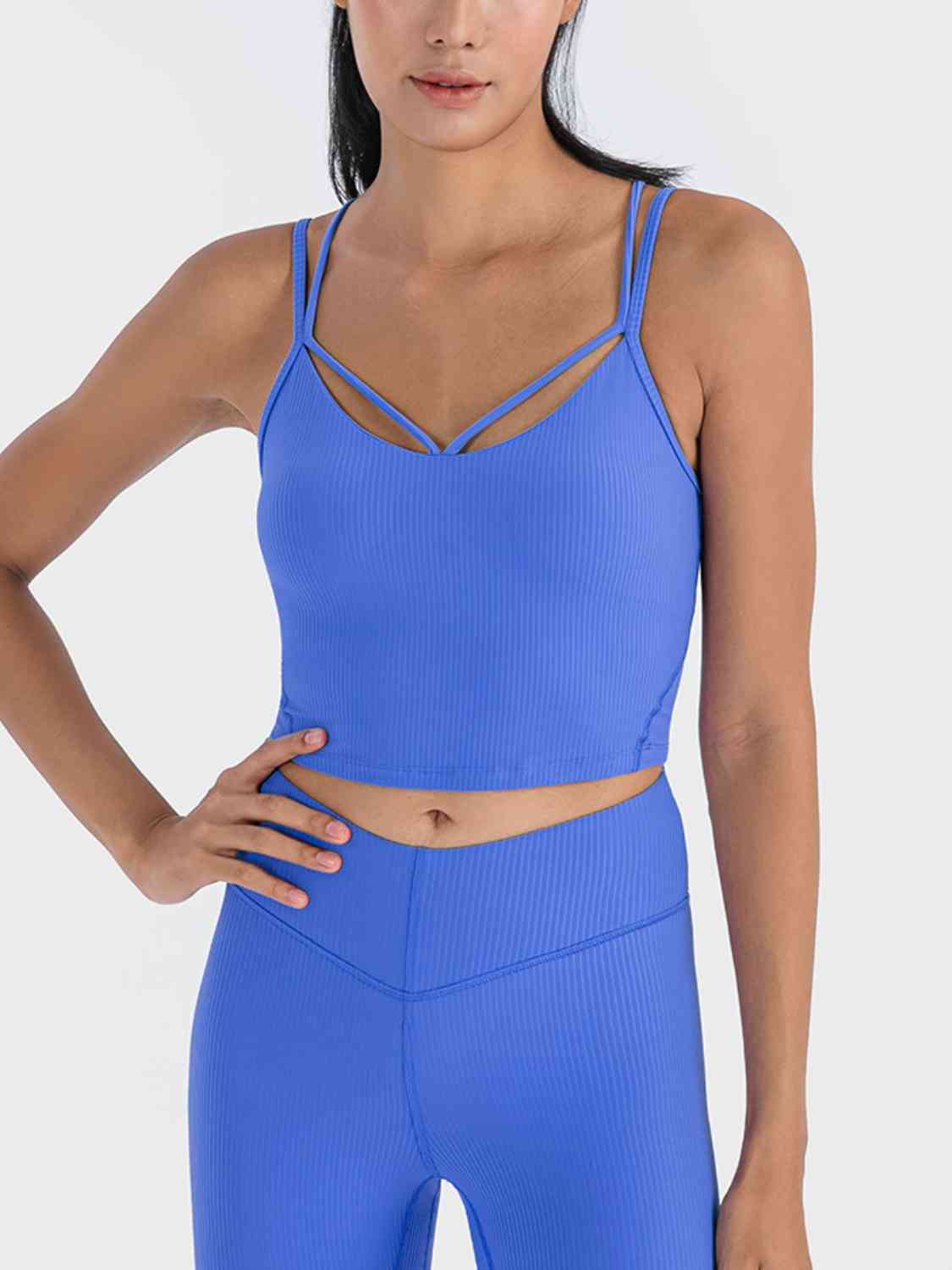 YogaFlex Double Strap Ribbed Sports Cami - FleekGoddess