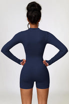 YogaFlex Half Zip Long Sleeve Romper - FleekGoddess