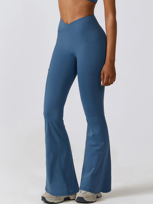 YogaFlex Flare Leg Active Pants with Pockets - FleekGoddess