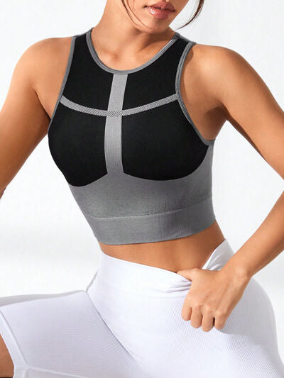 YogaFlex Color Block Round Neck Active Tank - FleekGoddess