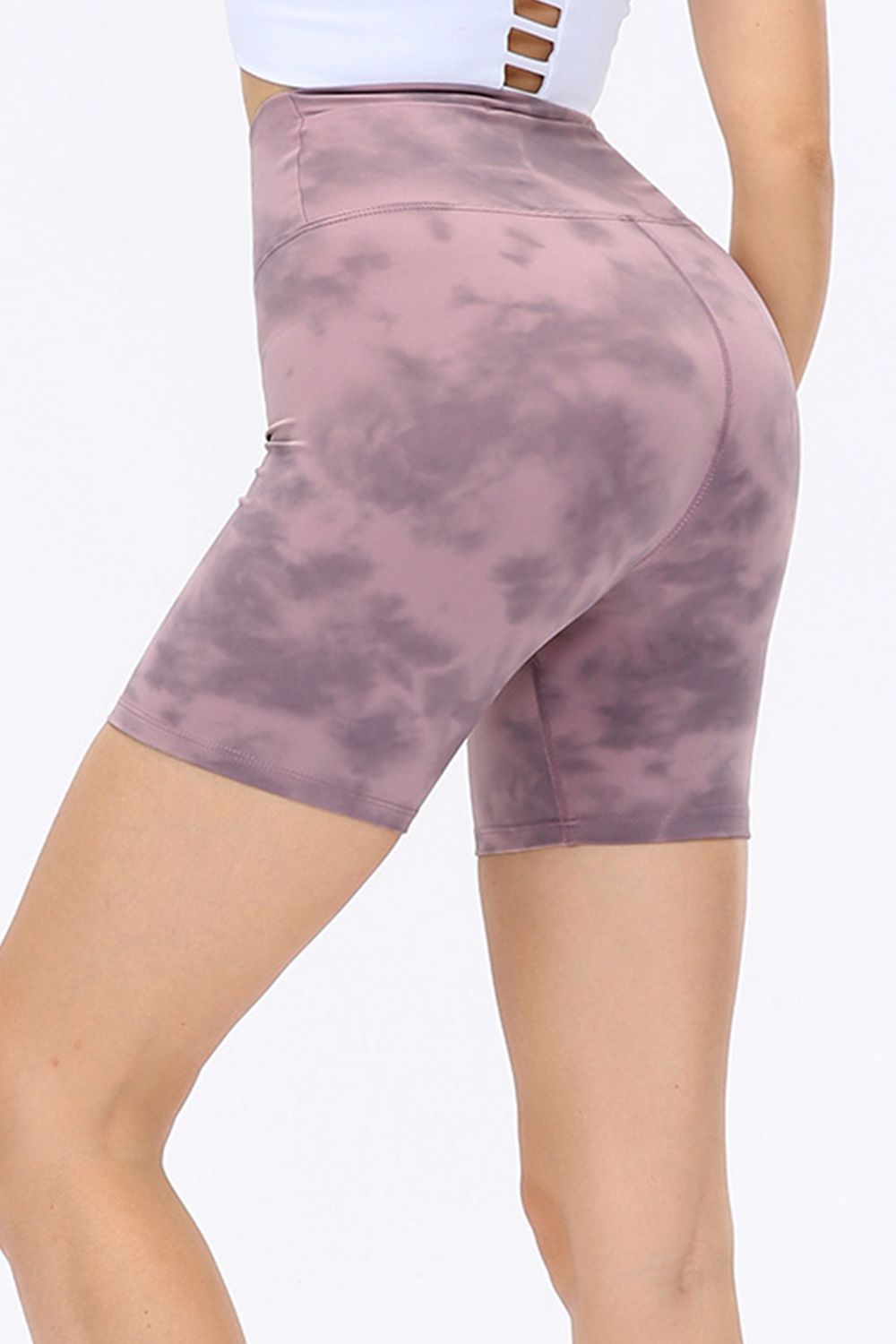 TrainTech Tie-Dye Wide Waistband Shorts - FleekGoddess