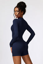 YogaFlex Half Zip Long Sleeve Romper - FleekGoddess