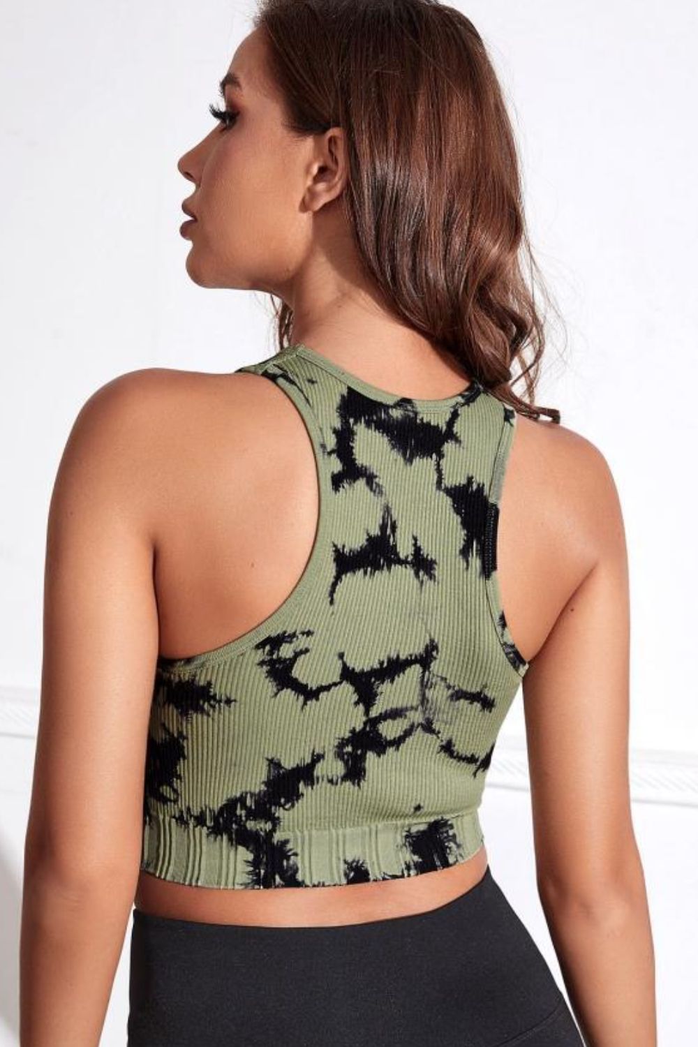 TrainTech Tie-Dye Cropped Round Neck Tank Top - FleekGoddess