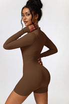 YogaFlex Half Zip Long Sleeve Romper - FleekGoddess