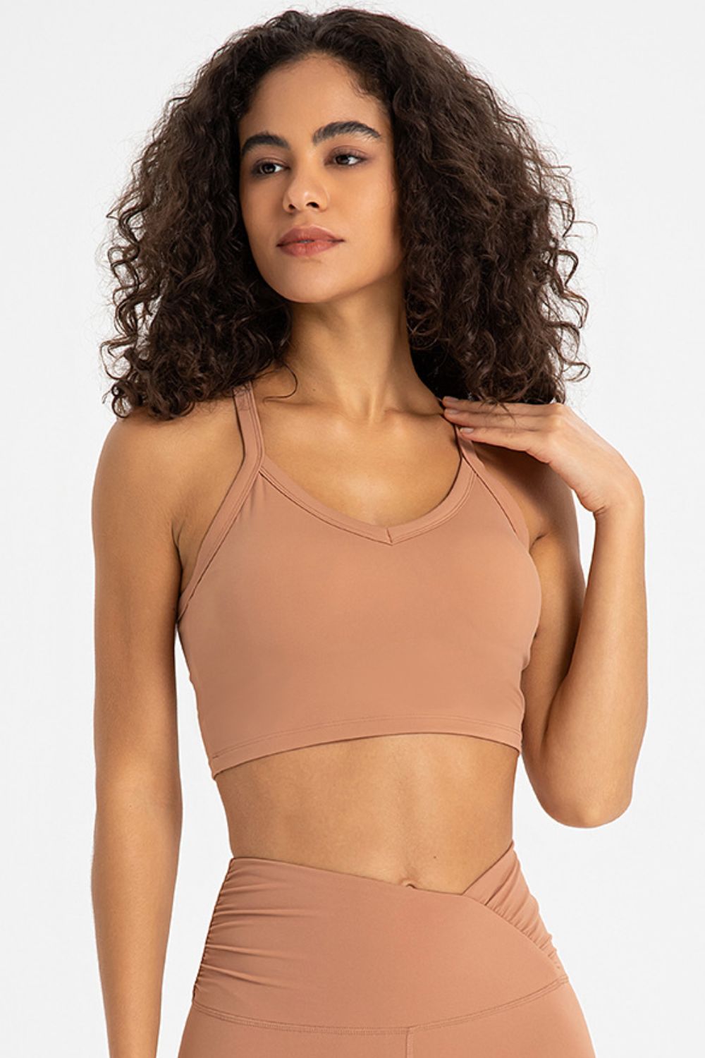 TrainTech Crisscross Back V-Neck Sports Bra - FleekGoddess