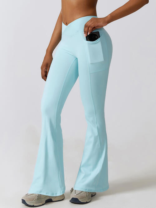 YogaFlex Flare Leg Active Pants with Pockets - FleekGoddess