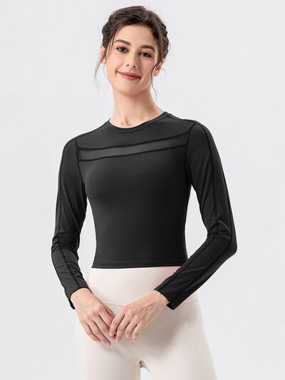TrainTech Round Neck Long Sleeve Active T-Shirt - FleekGoddess