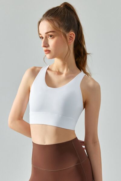 Round Neck Racerback Active Bra - FleekGoddess