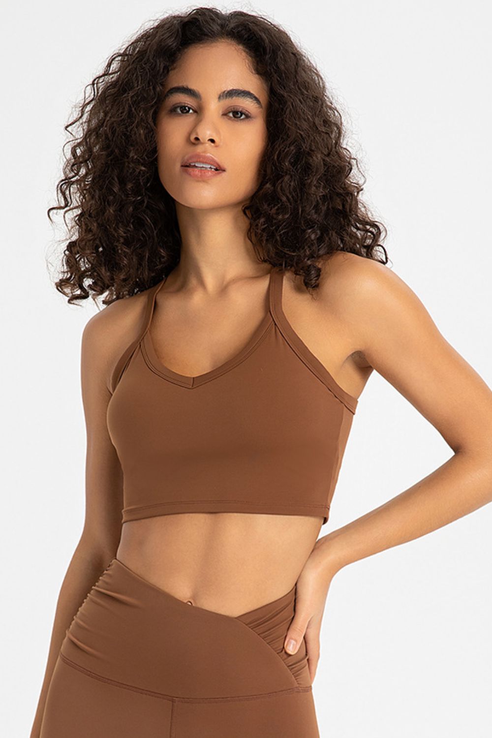 TrainTech Crisscross Back V-Neck Sports Bra - FleekGoddess