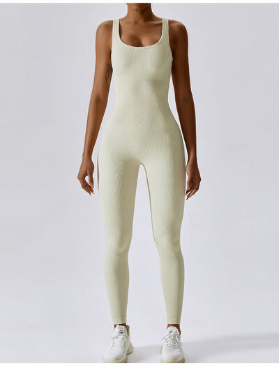 Wide Strap Sleeveless Active Jumpsuit - FleekGoddess