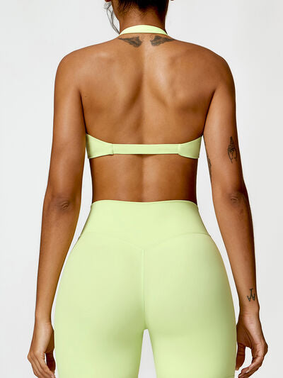 Twisted Halter Neck Active Bra - FleekGoddess