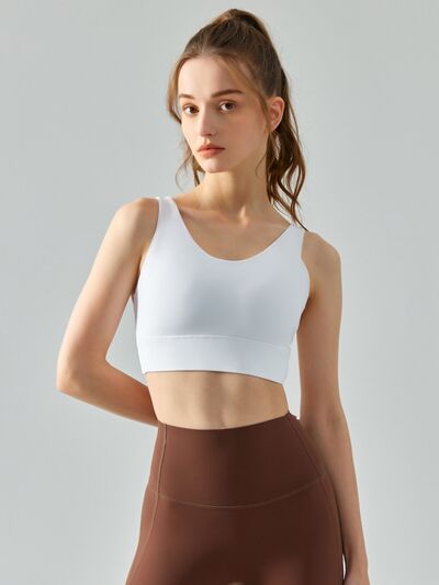 Round Neck Racerback Active Bra - FleekGoddess