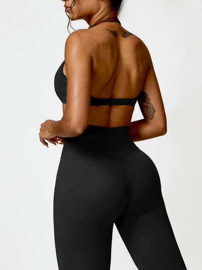 Twisted Halter Neck Active Bra - FleekGoddess