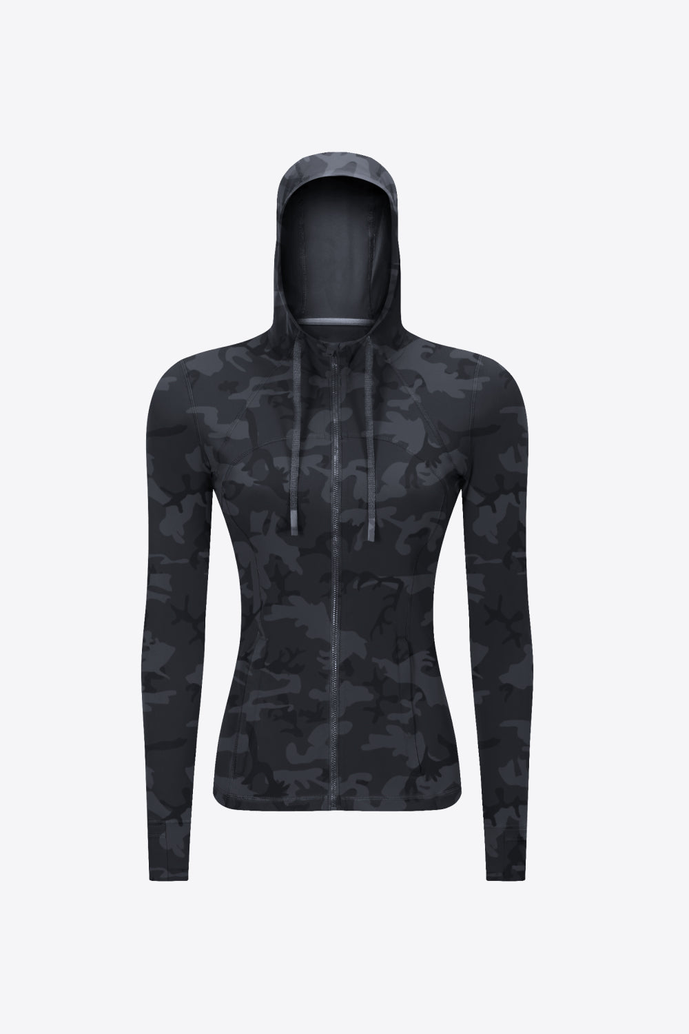 YogaFlex Drawstring Detail Zip Up Sports Jacket with Pockets - FleekGoddess