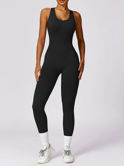 TrainTech Cutout Racerback Active Jumpsuit - FleekGoddess