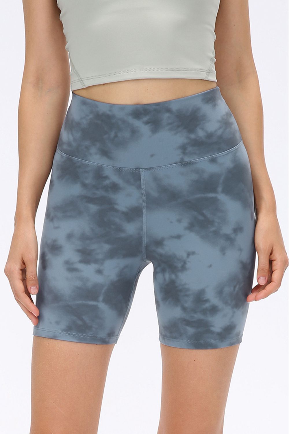 TrainTech Tie-Dye Wide Waistband Shorts - FleekGoddess