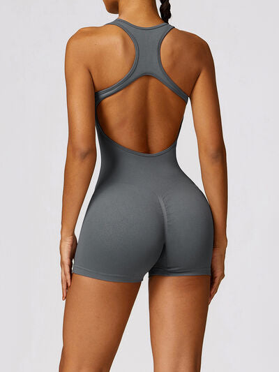 Racerback Cutout Active Romper - FleekGoddess
