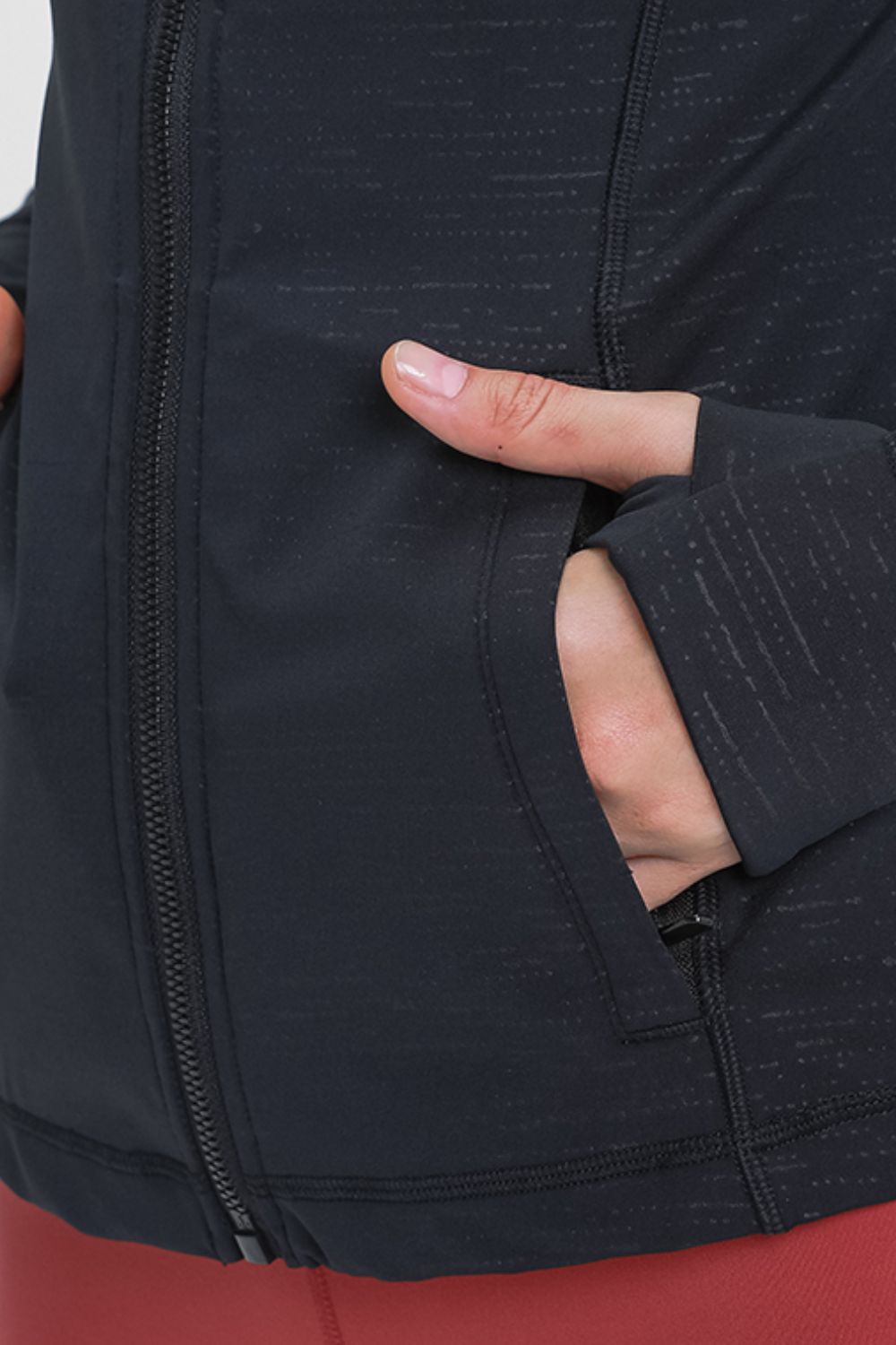 YogaFlex Drawstring Detail Zip Up Sports Jacket with Pockets - FleekGoddess