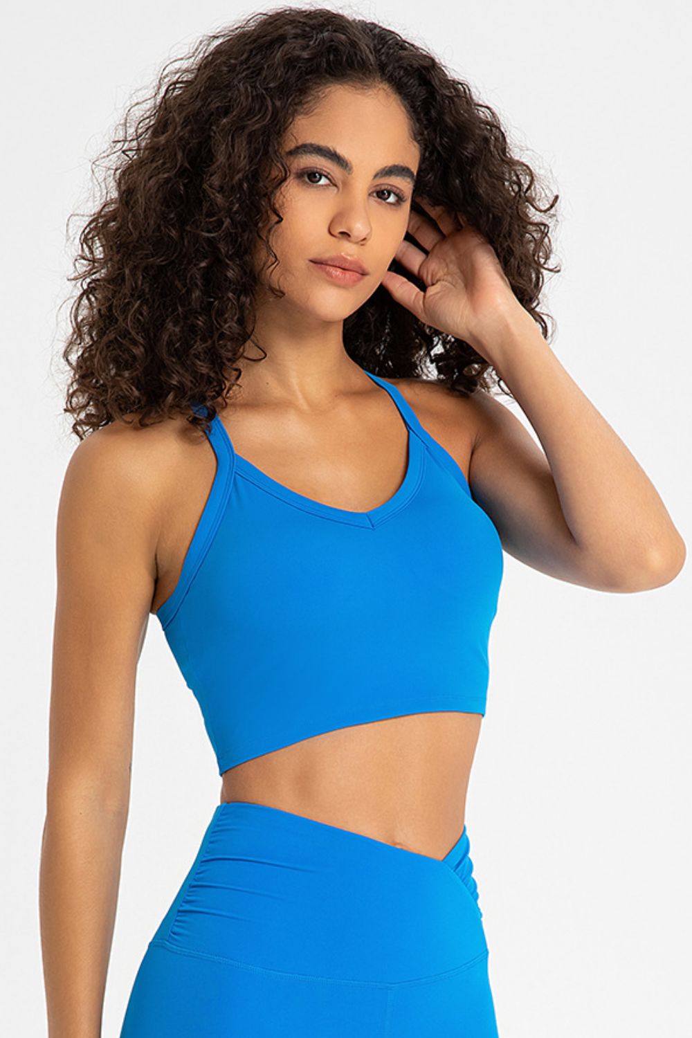 TrainTech Crisscross Back V-Neck Sports Bra - FleekGoddess