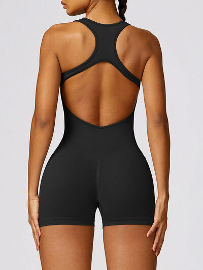 Racerback Cutout Active Romper - FleekGoddess