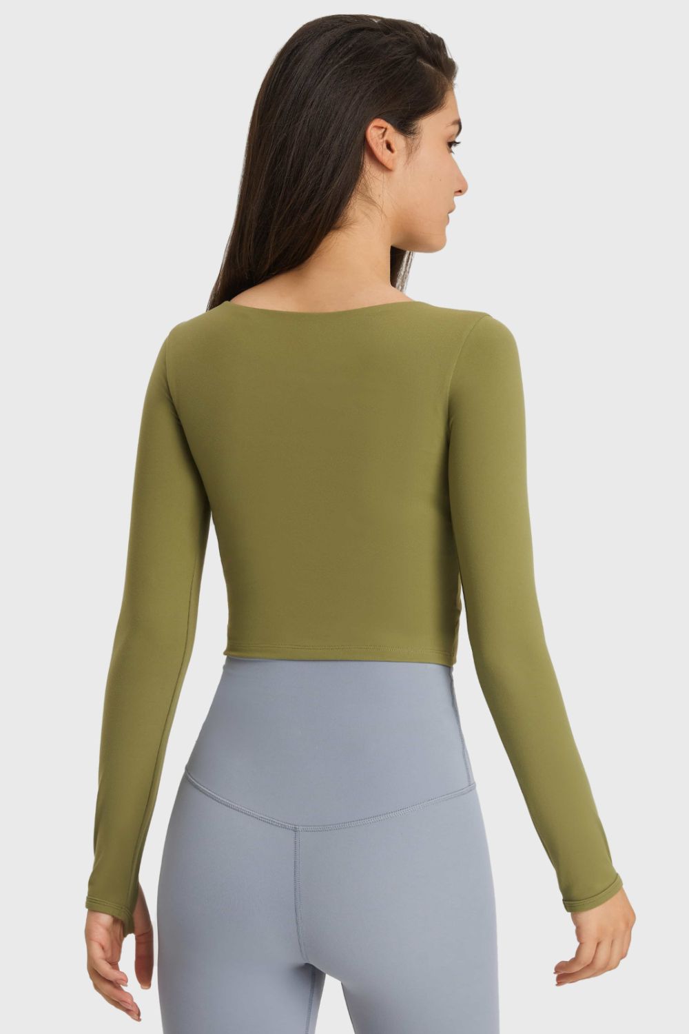 YogaFlex Cutout Long Sleeve Cropped Sports Top - FleekGoddess