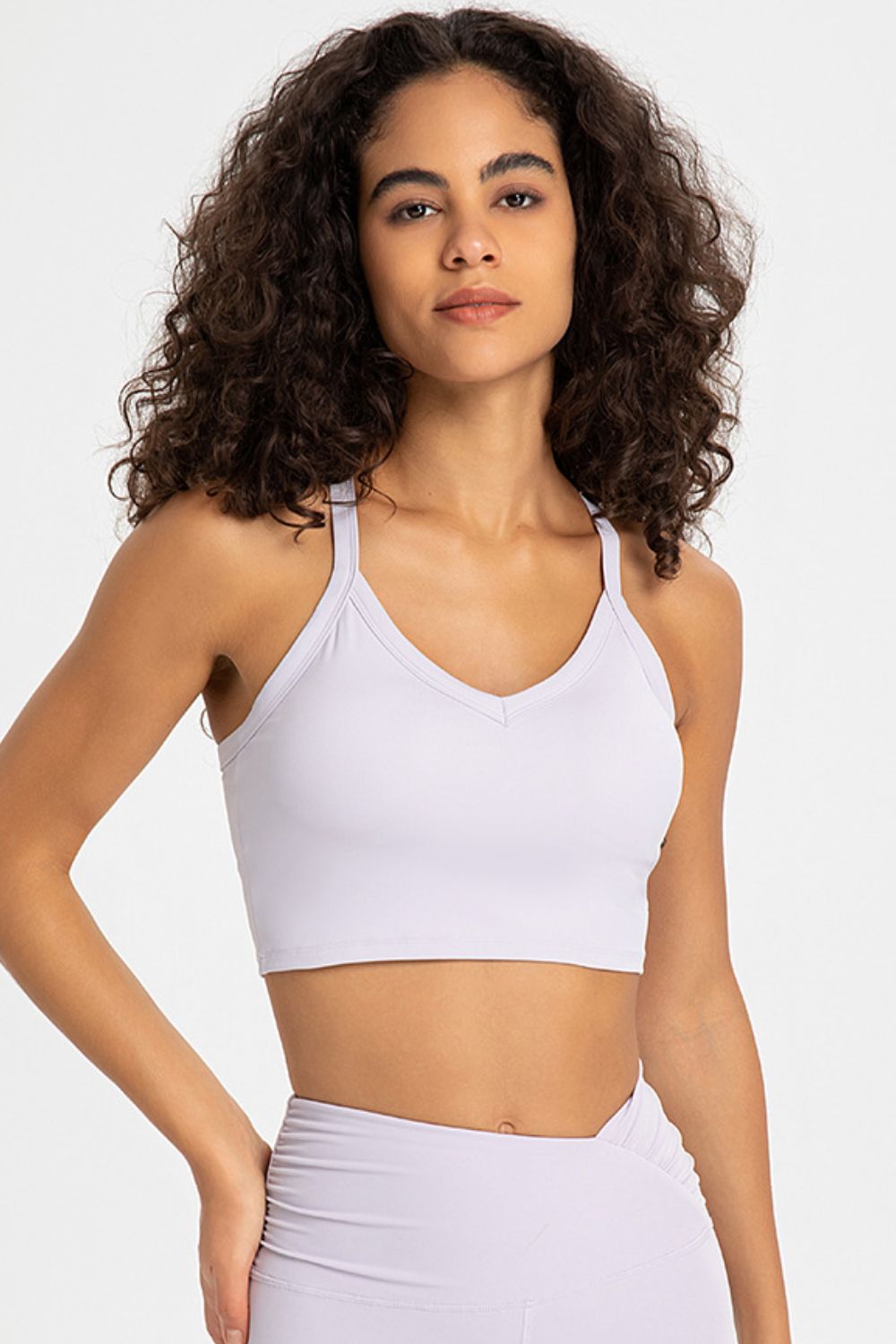 TrainTech Crisscross Back V-Neck Sports Bra - FleekGoddess
