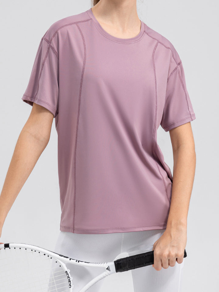 TrainTech Round Neck Short Sleeve Tee - FleekGoddess