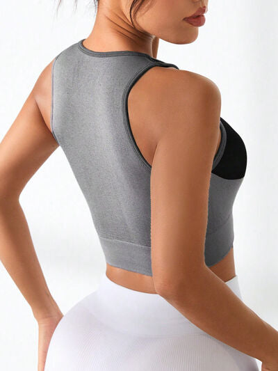 YogaFlex Color Block Round Neck Active Tank - FleekGoddess