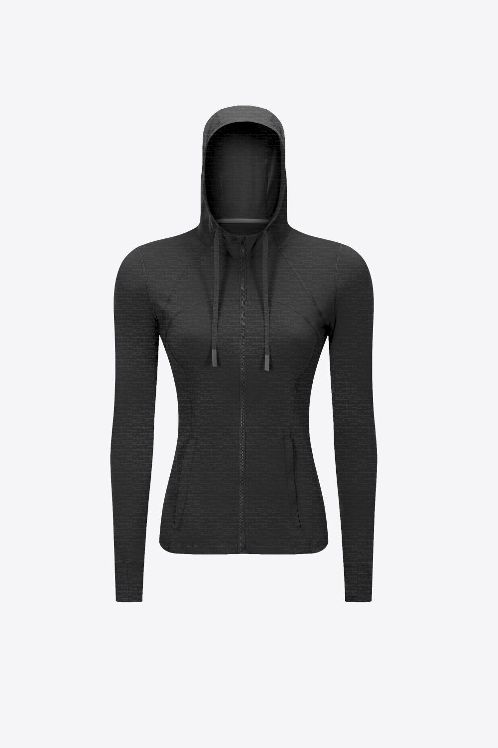 YogaFlex Drawstring Detail Zip Up Sports Jacket with Pockets - FleekGoddess