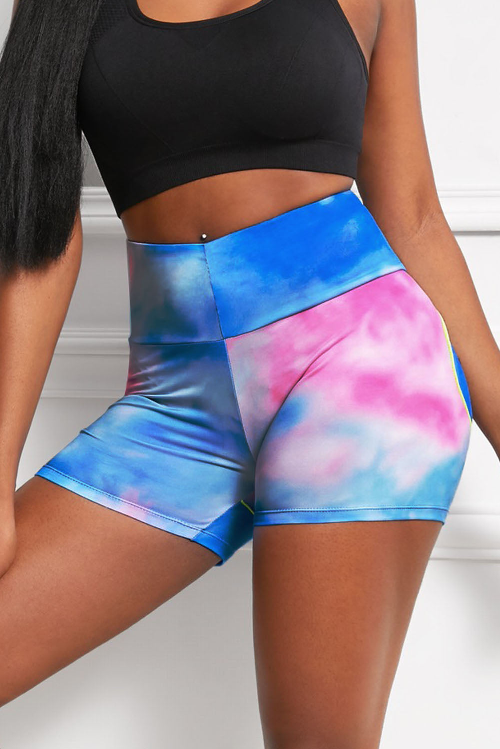 TrainTech Wide Waistband High Waist Yoga Shorts - FleekGoddess