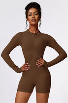 YogaFlex Half Zip Long Sleeve Romper - FleekGoddess