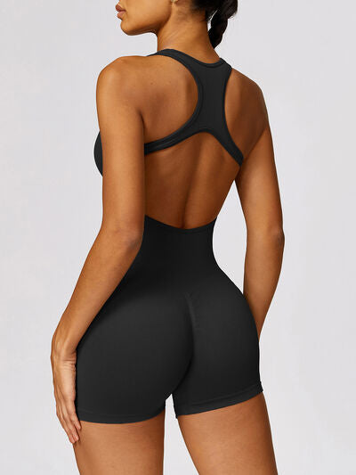 Racerback Cutout Active Romper - FleekGoddess