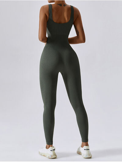 Wide Strap Sleeveless Active Jumpsuit - FleekGoddess